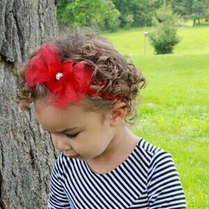 Baby Bling Toddler little Girls Headband Red Christmas One Size Elastic band.